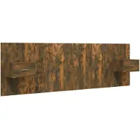 vidaXL Tête de lit avec chevets Chêne fumé Bois composite