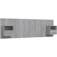 vidaXL Tête de lit avec chevets Gris Sonoma Bois composite
