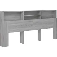 vidaXL Tête de lit avec étagères Gris Sonoma 220x19x103,5 cm