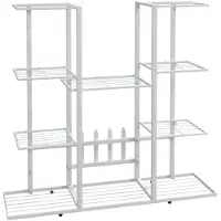 vidaXL Jardinière 94,5x25x89 cm Blanc Fer