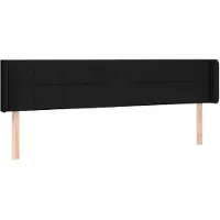 vidaXL Tête de lit avec oreilles noir 203x16x78/88 cm Tissu