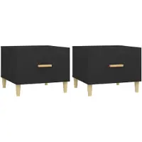 vidaXL Tables basses 2 pièces noir 50x50x40 cm bois composite