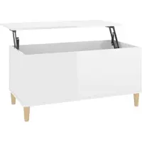 vidaXL Table basse blanc brillant 90x44,5x45 cm Bois composite
