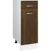 vidaXL Armoire basse avec tiroir Lyon brun imitation chêne 30x46x81,5 cm