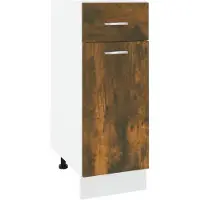 vidaXL Armoire basse avec tiroir Lyon chêne fumé 30x46x81,5 cm