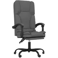 vidaXL Chaise de bureau avec fonction massage Gris foncé Tissu