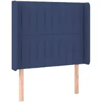 vidaXL Tête de lit avec oreilles bleu 103x16x118/128 cm Tissu