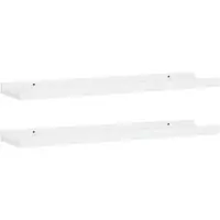 vidaXL Étagères à rebord pour cadre photo 2 pcs Blanc 60x9x3 cm MDF