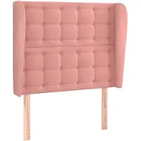 vidaXL Tête de lit avec oreilles rose 103x23x118/128 cm velours