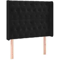 vidaXL Tête de lit avec oreilles noir 93x16x118/128 cm velours