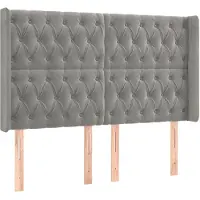 vidaXL Tête de lit avec oreilles gris clair 163x16x118/128 cm velours