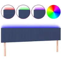 vidaXL LED Tête de lit bleu 180x5x78/88 cm Tissu