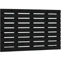 vidaXL Tête de lit murale noire 96x3x63 cm pin massif