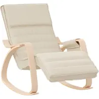 vidaXL Chaise à bascule Crème Tissu