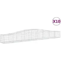 vidaXL Gabions avec arc surélevé 10 pcs. 400x50x40/60cm Fer galvanisé