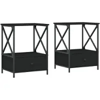 vidaXL Tables de chevet 2 pcs noir 50x41x65 cm bois d’ingénierie