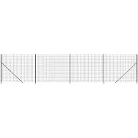 vidaXL Clôture grillagée avec bride au sol Anthracite 1,4x10 m