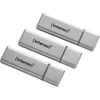 Intenso Alu Line - Clé USB - 16 Go - USB 2.0 - argent (pack de 3)