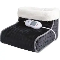 Alpina Chauffe-pieds électrique - - Lavable - 3 niveaux de chaleur - Gris foncé