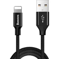 Baseus Yiven Câble de charge USB / Lightning Câble de données Câble textile Câble en tissu 1,8M noir (CALYW-A01)