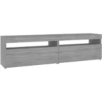 vidaXL Armoire TV avec lampes LED 2 pièces Gris Sonoma 75x35x40 cm