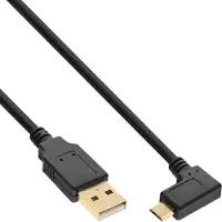 InLine - Câble USB - USB (M) droit pour Micro-USB de type B (M) incliné - USB 2.0 - 2 m - noir