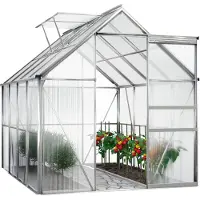 Gardebruk Serre de jardin en aluminium 250x190x195cm avec 2 lucarnes