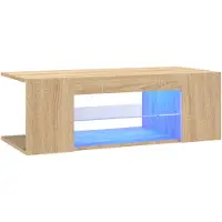 vidaXL Armoire TV avec lampes LED Chêne Sonoma 90x39x30cm