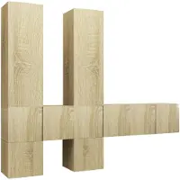 vidaXL Ensemble d'armoires TV de 7 pièces en bois de chêne Sonoma