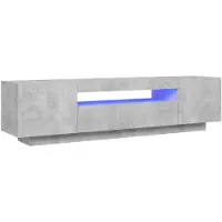 vidaXL Armoire TV avec éclairage LED gris béton 160x35x40 cm
