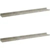 vidaXL Étagères murales 2 pcs Gris béton 80x9x3 cm