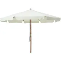 vidaXL Parasol avec mât en bois 330 cm blanc sable