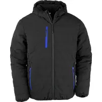 Result Genuine Recycled R240X | Recycled Black Compass Padded Winter Jacket - Farbe : Black/Orange - Größe : S