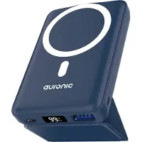 Auronic Powerbank - 10000 mAh - Convient à l'iPhone 12/13/14/15 et MagSafe - 22.5W - Chargement sans fil - Bleu