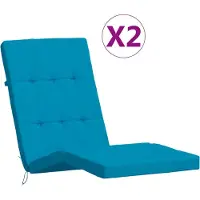vidaXL Coussins De Chaise Longue Lot De 2 Bleu Clair Tissu Oxford