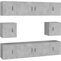 vidaXL Ensemble de 8 meubles TV en bois gris béton