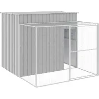 vidaXL Niche pour chiens avec enclos Gris clair 214x253x181 cm Acier galvanisé
