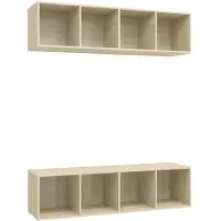 vidaXL Armoires murales TV 2 pcs. chêne Sonoma bois composite