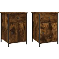 vidaXL Tables de chevet 2 pcs chêne fumé 40x42x60 cm bois d'ingénierie