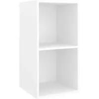 vidaXL Meuble TV mural blanc 37x37x72 cm Bois composite