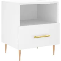 vidaXL Table de chevet blanc 40x35x47,5 cm bois d’ingénierie