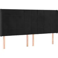 vidaXL Tête de lit avec oreilles noir 183x16x118/128 cm velours