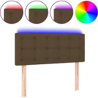 vidaXL Tête de lit LED brun foncé 100x5x78/88 cm Tissu