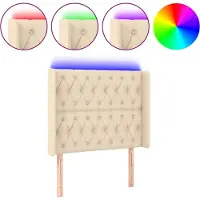 vidaXL Tête de lit LED Crème 103x16x118/128 cm Tissu
