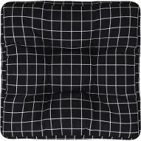 vidaXL Coussin De Palette Motif À Carreaux Noir 60x60x12 Cm Tissu