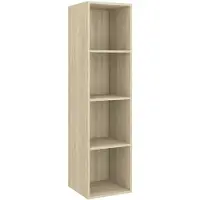 vidaXL Armoire TV murale chêne Sonoma 37x37x142,5 cm Matériau dérivé du bois