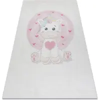 Rugsx Tapis lavable BAMBINO 1128 Licorne pour les enfants antidérapant - crème 80x150 cm