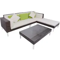 vidaXL Ensemble de canapés de jardin 17 pièces poly rotin brun