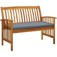 vidaXL Banc de jardin avec coussins 119 cm Bois massif acacia