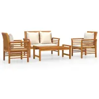 vidaXL Ensemble de salon de jardin 4 pièces avec coussins en bois massif d'acacia